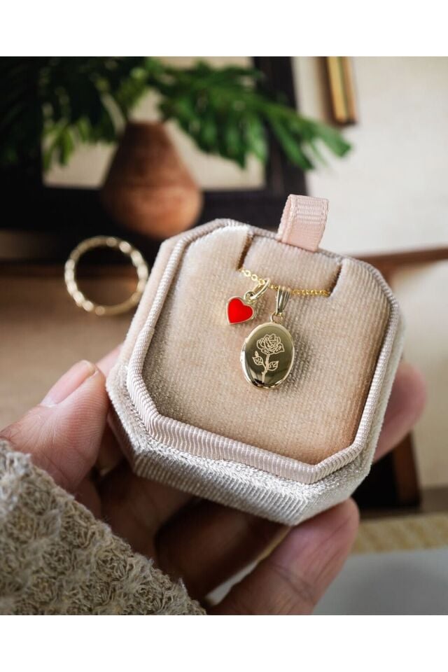 Kişiye Özel 925 Ayar Gümüş Kapaklı Fotoğraflı Kolye (kalp charm dahil)